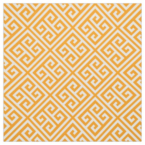 Orange Greek Key Fabric