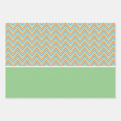 aqua chevron wrapping paper