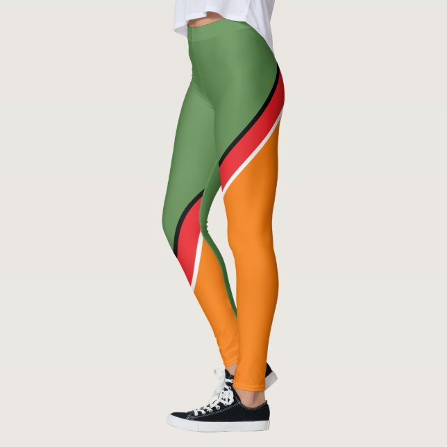 Orange, Green and Red Diagonal Leggings (Left)