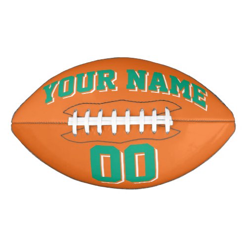 ORANGE GREEN AND WHITE Custom Football