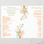 Orange, Green, and White Floral Wedding Program (Back)