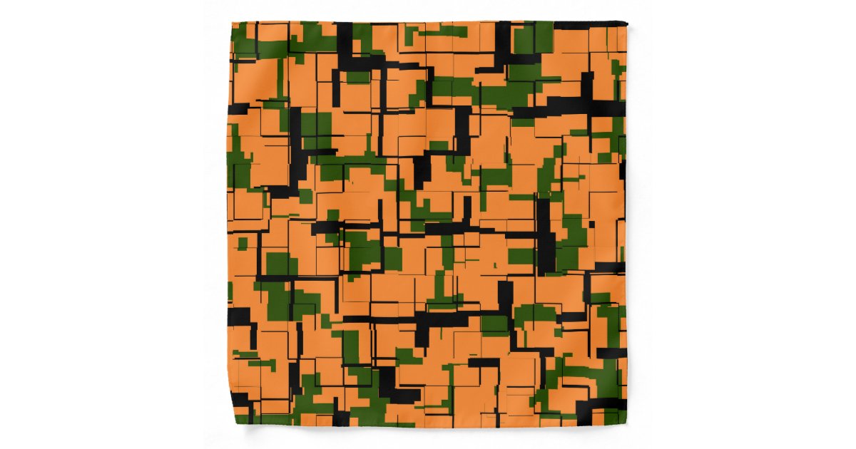 orange digital camo pattern