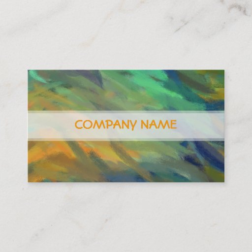 Customizable Orange Green Blue Abstract Art Painting Business Cards
