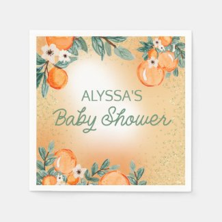 Orange Green Boy Girl Citrus Fruit Baby Shower 