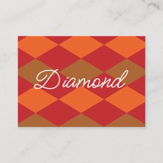 Orange Green Checkered Diamond Pattern 