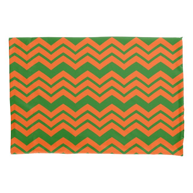 Orange Green Chevron Zigzag Design  Pillow Case (Front)