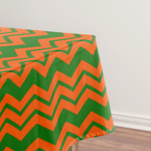 Orange Green Chevron Zigzag Design  Tablecloth