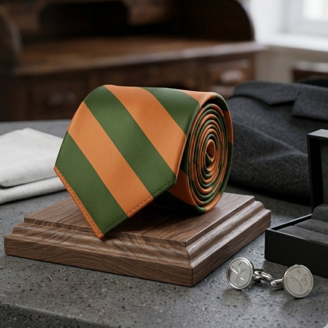 Orange Green Combination Neck Tie (Creator Uploaded)