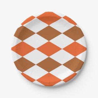 Orange Green Diamond Geometric Pattern Party