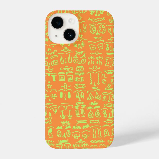 Orange & Green Doodle Pattern Case - Artist (Back)