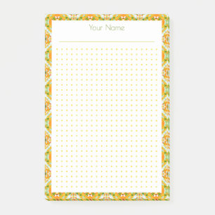 Orange Green Dot Grid Layout College Plan Planner Post-it Notes