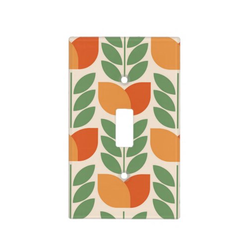 Orange greenflower patternretrochic Scandinav Light Switch Cover