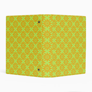Orange Green Flower Seamless Pattern Mini Binder