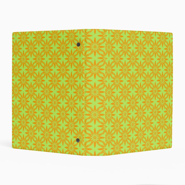 Orange Green Flower Seamless Pattern Mini Binder (Background)