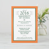 Orange & Green Formal Graduation Party Invitation (Standing Front)