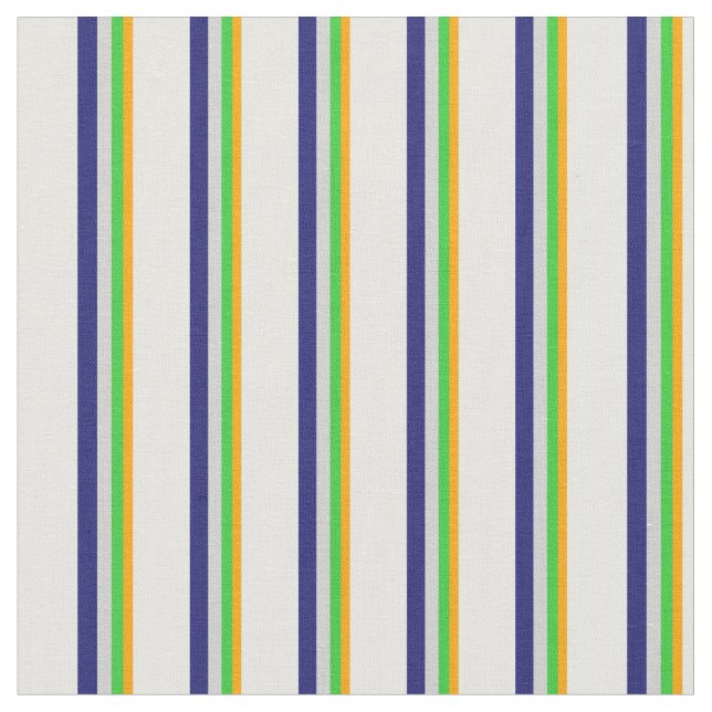 Orange, Green, Gray, Midnight Blue, Mint Cream Fabric (Close Up)