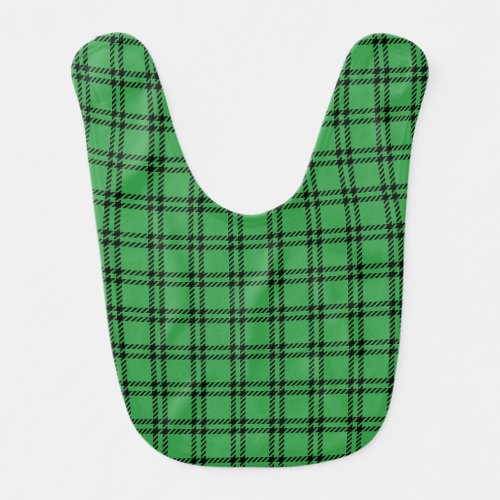 ORANGE & GREEN HALLOWEEN PLAID PATTERN BABY BIB