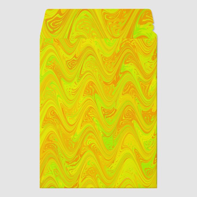 Orange Green Marbling Pattern Envelope Mailers (Front)