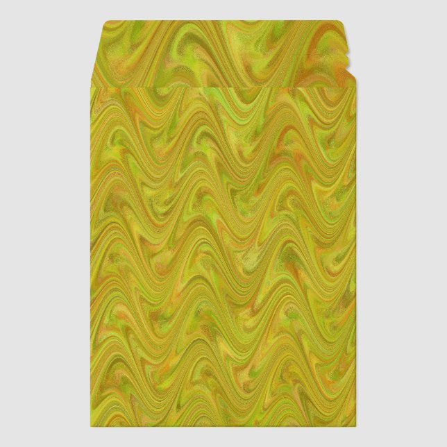 Orange Green Marbling Pattern Envelope Mailers (Front)