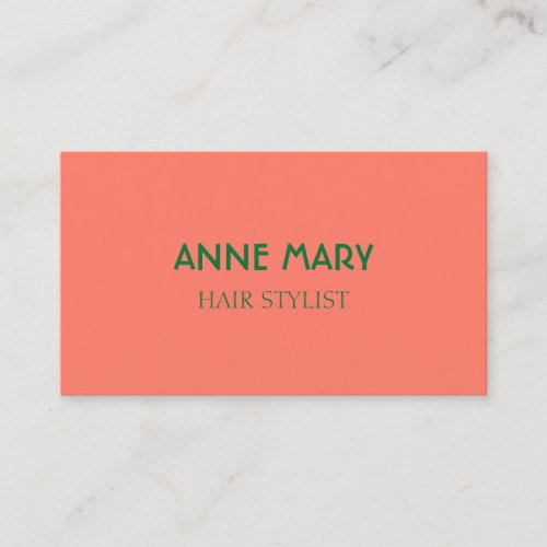 Orange Green Modern Bold Hair Stylist Salon Trendy Business Card