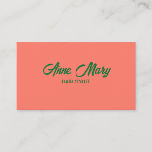 Orange Green Modern Bold Script Hair Stylist Salon Business Card