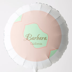 Orange green pastel boho add name place rustic ele balloon
