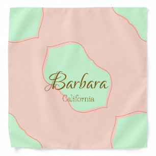 Orange green pastel boho add name place rustic ele bandana