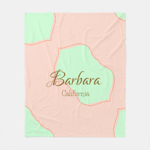 Orange green pastel boho add name place rustic ele fleece blanket