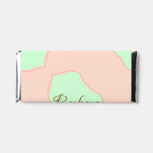 Orange green pastel boho add name place rustic ele hershey bar favors