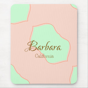 Orange green pastel boho add name place rustic ele mouse pad