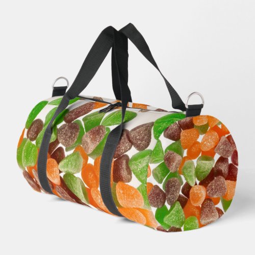 Orange green red gum candy sprinkled with sugar duffle bag