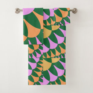 Orange Green Scales Bathroom Towel Set