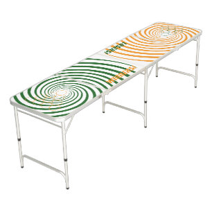 Orange/Green spiral winner and loser Beer Pong Table