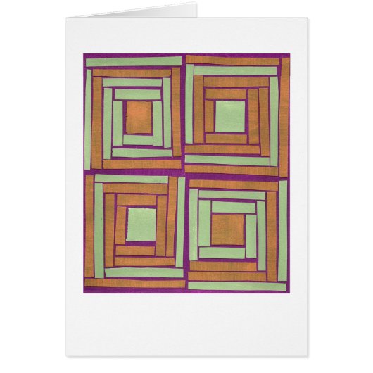 Orange green squares design cards (Front)