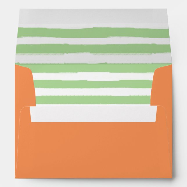 Orange & Green | Striped Liner Envelope (Back (Bottom))