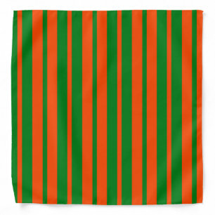 Orange Green Stylish Stripes Pattern Design Bandana