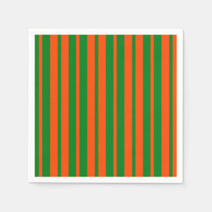 Orange Green Stylish Stripes Pattern Design Napkins