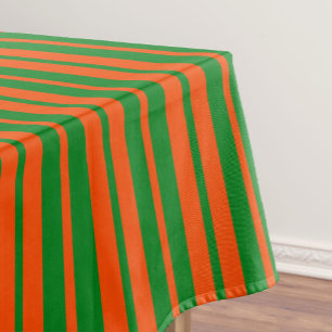 Orange Green Stylish Stripes Pattern Design  Tablecloth