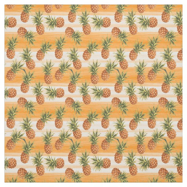 Watercolor colorful modern pineapple pattern fabric Zazzle