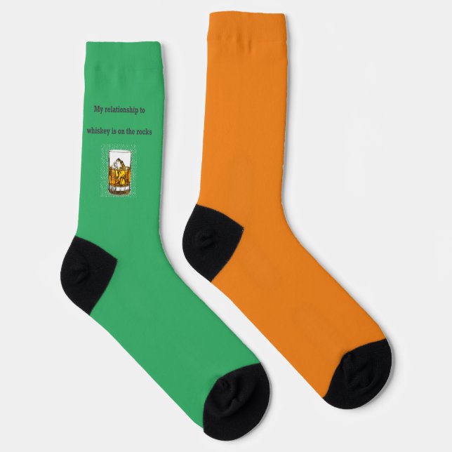 Orange & green whiskey socks (Right)