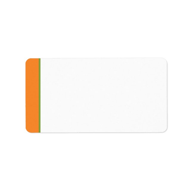 Orange, Green, White Floral Address Label - Blank (Front)