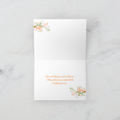 Orange Green White Floral Photo Thank You Card (Inside)