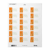Orange, Green, White Floral Return Address Label (Full Sheet)