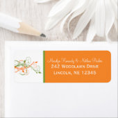 Orange, Green, White Floral Return Address Label (Insitu)