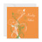 Orange Green White Floral Sq. Wedding Invitation