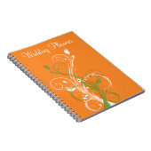Orange Green White Floral Wedding Planner Notebook (Right Side)