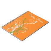 Orange Green White Floral Wedding Planner Notebook (Left Side)