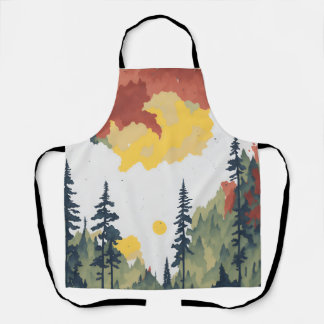 Orange & Green Woodlands Pattern Apron