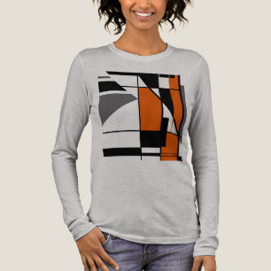 Orange Grey Black Geometric Mosaic MCM Look Tri-Blend Shirt