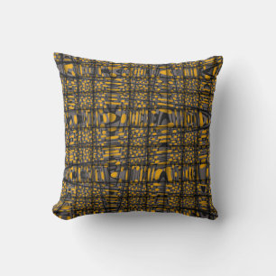 Orange Grey Black Modern Zig Zag Abstract Pattern Throw Pillow